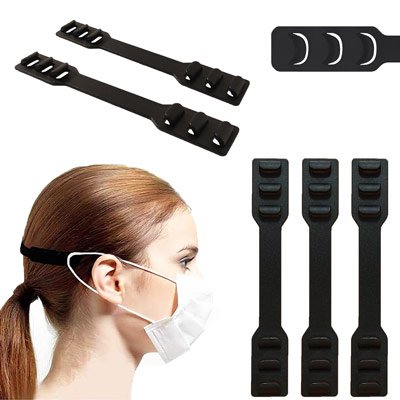 Riduce Il Dolore al Viso e allorecchio Nero 10 Pezzi Cinghia Dellorecchio Accessori,Utilizzato per lestensione della Maschera Adatto a Bambini e Adulti Antiscivolo LLMZ Estensione Ganci 